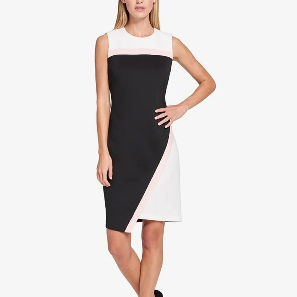 tommy hilfiger asymmetrical dress Tommy Hilfiger Colorblocked Asymmetrical Dress MSRP $99